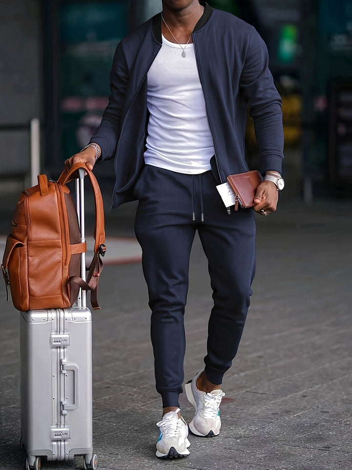 Evan | Men’s Casual Travel Tracksuit with Zipper Jacket