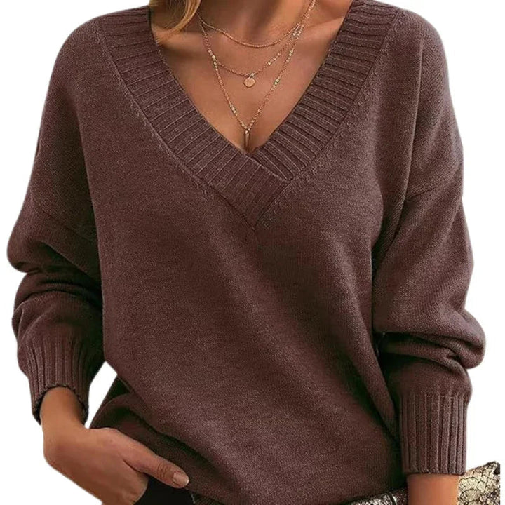 Camille | Women’s V-Neck Loose Fit Sweater
