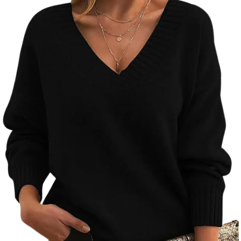 Camille | Women’s V-Neck Loose Fit Sweater