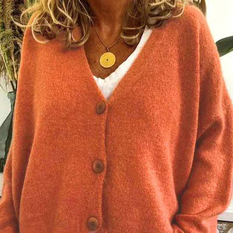 Claire | Women’s Loose Fit V-Neck Cozy Knit Cardigan