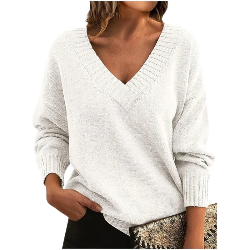 Camille | Women’s V-Neck Loose Fit Sweater