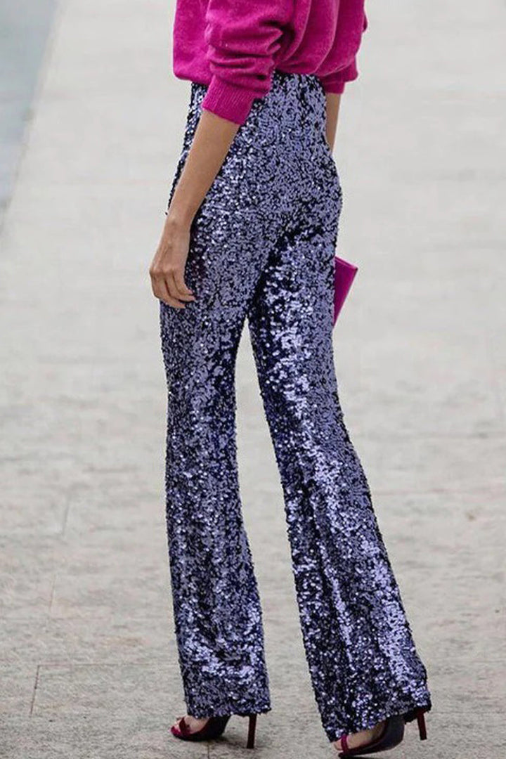 Madison | Women Partywear Flared Sequin Trousers