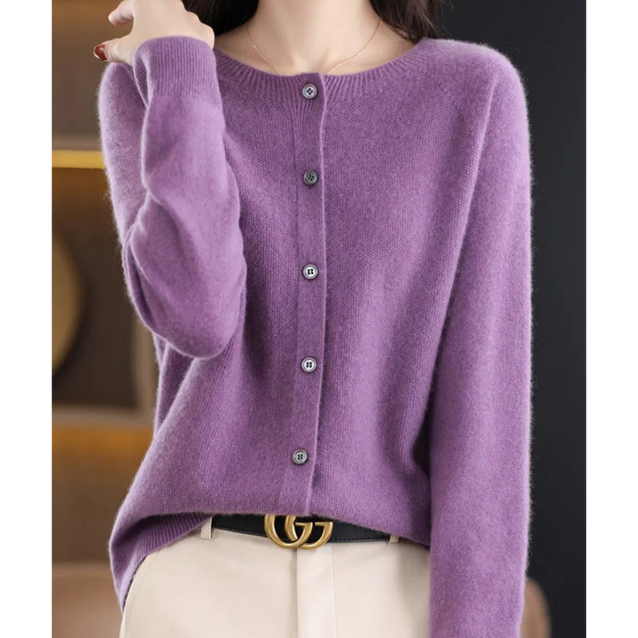 Isabella | Women’s Long Sleeve Classic Button Merino And Wool Sweaters