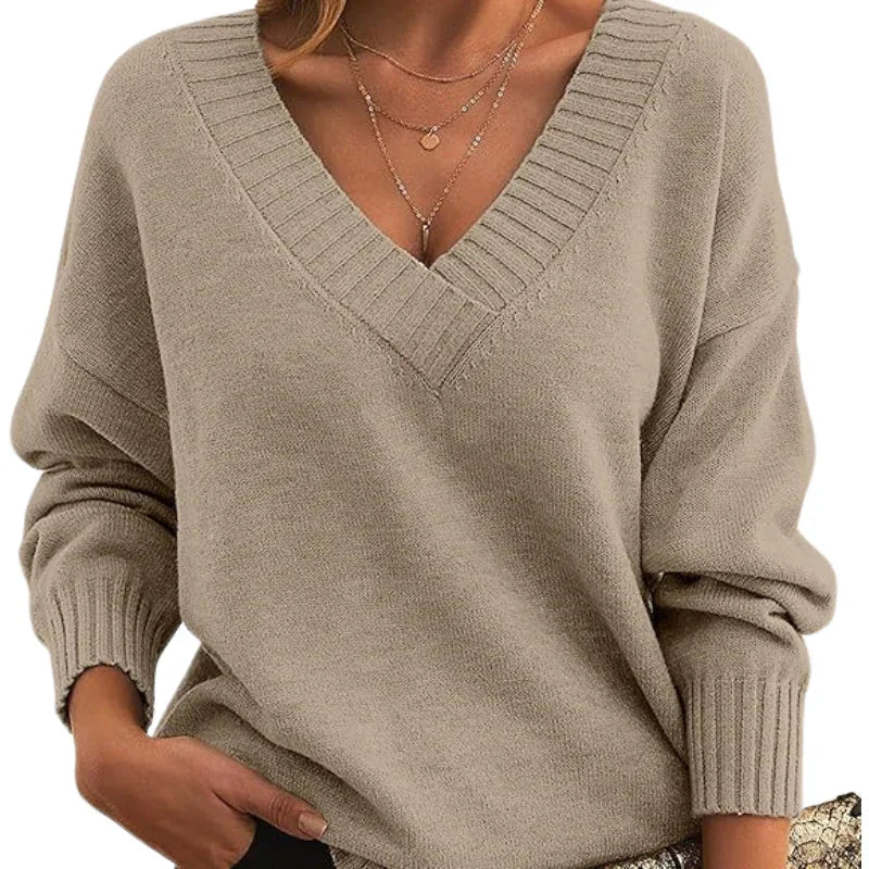 Camille | Women’s V-Neck Loose Fit Sweater