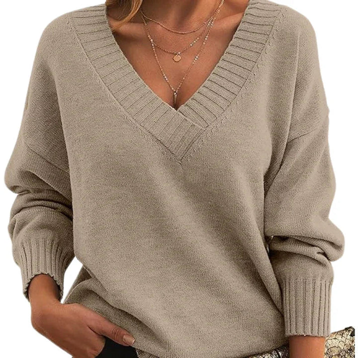 Camille | Women’s V-Neck Loose Fit Sweater