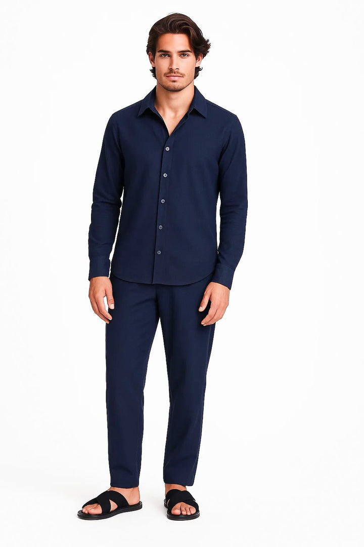 Relaxed Trousers | Theo – Navy Blue