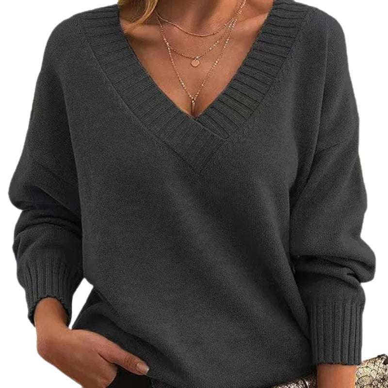 Camille | Women’s V-Neck Loose Fit Sweater