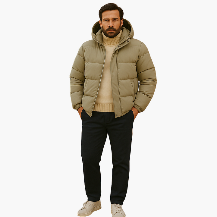 Cory | Men’s Quilted Winter Zip-Up Hooded Jacket