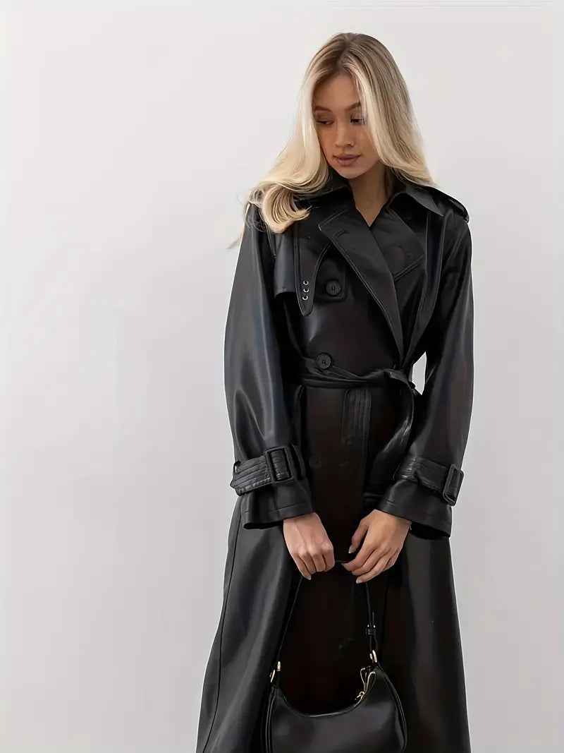Eleanor | Women’s Long Belted Double-Breasted Trench Coat