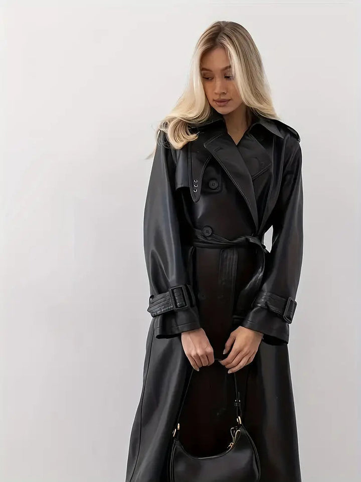 Eleanor | Women’s Long Belted Double-Breasted Trench Coat