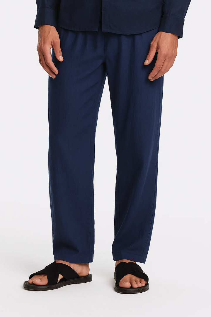 Relaxed Trousers | Theo – Navy Blue