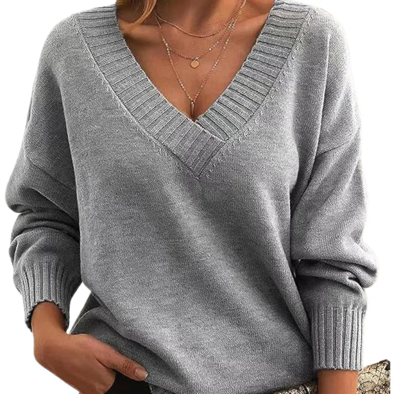 Camille | Women’s V-Neck Loose Fit Sweater