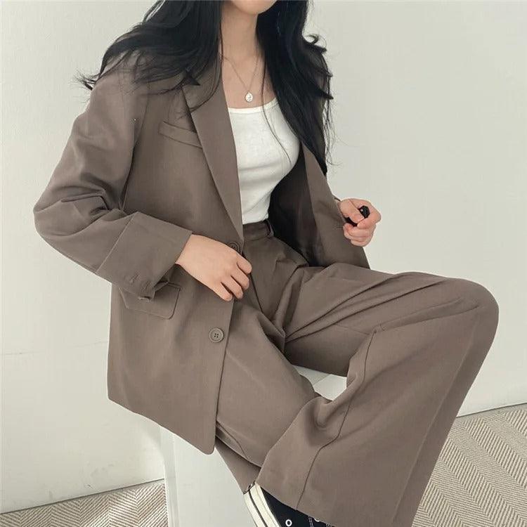 Hailey | Women’s Tailored Suit Set with Long Blazer