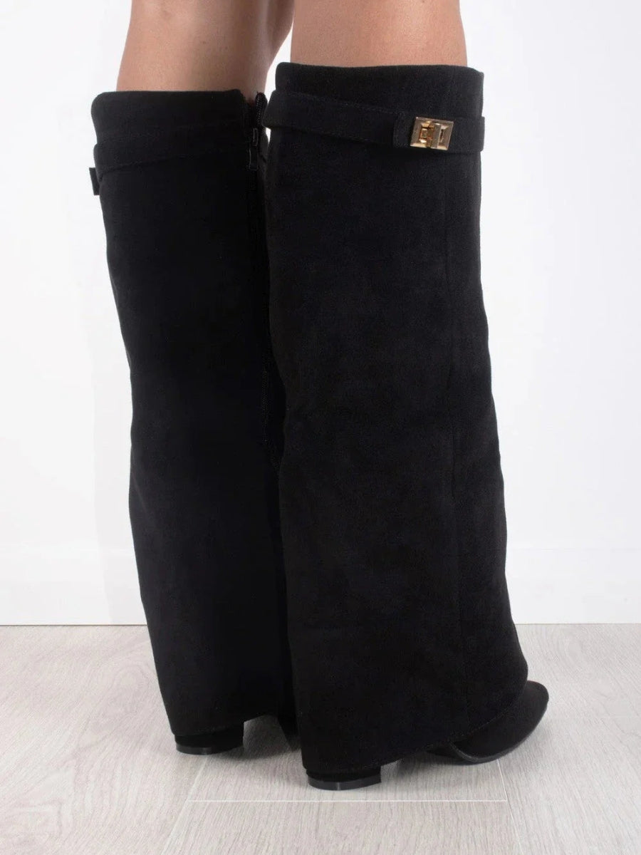 Emily | Women’s Leather Thigh-High Boots with Buckle