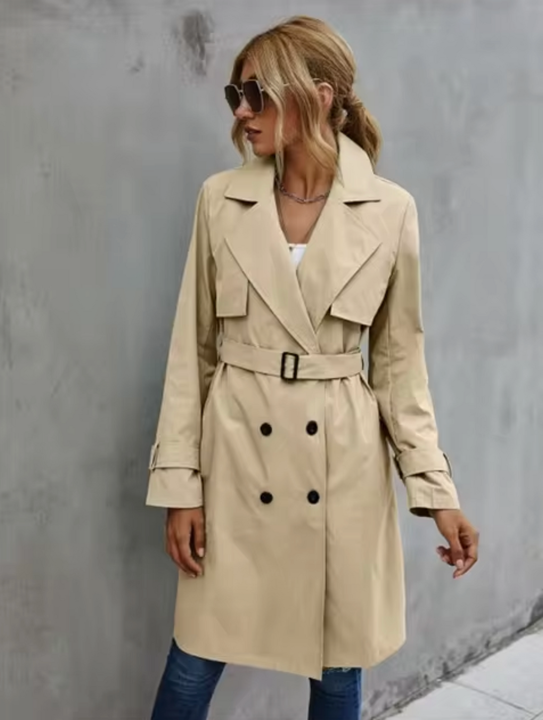Beatrice | Women’s Double Breasted Belted Trench Coat