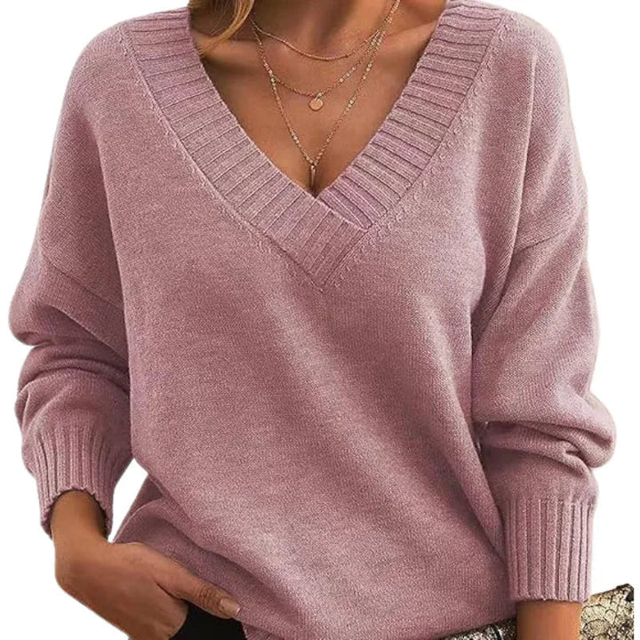 Camille | Women’s V-Neck Loose Fit Sweater