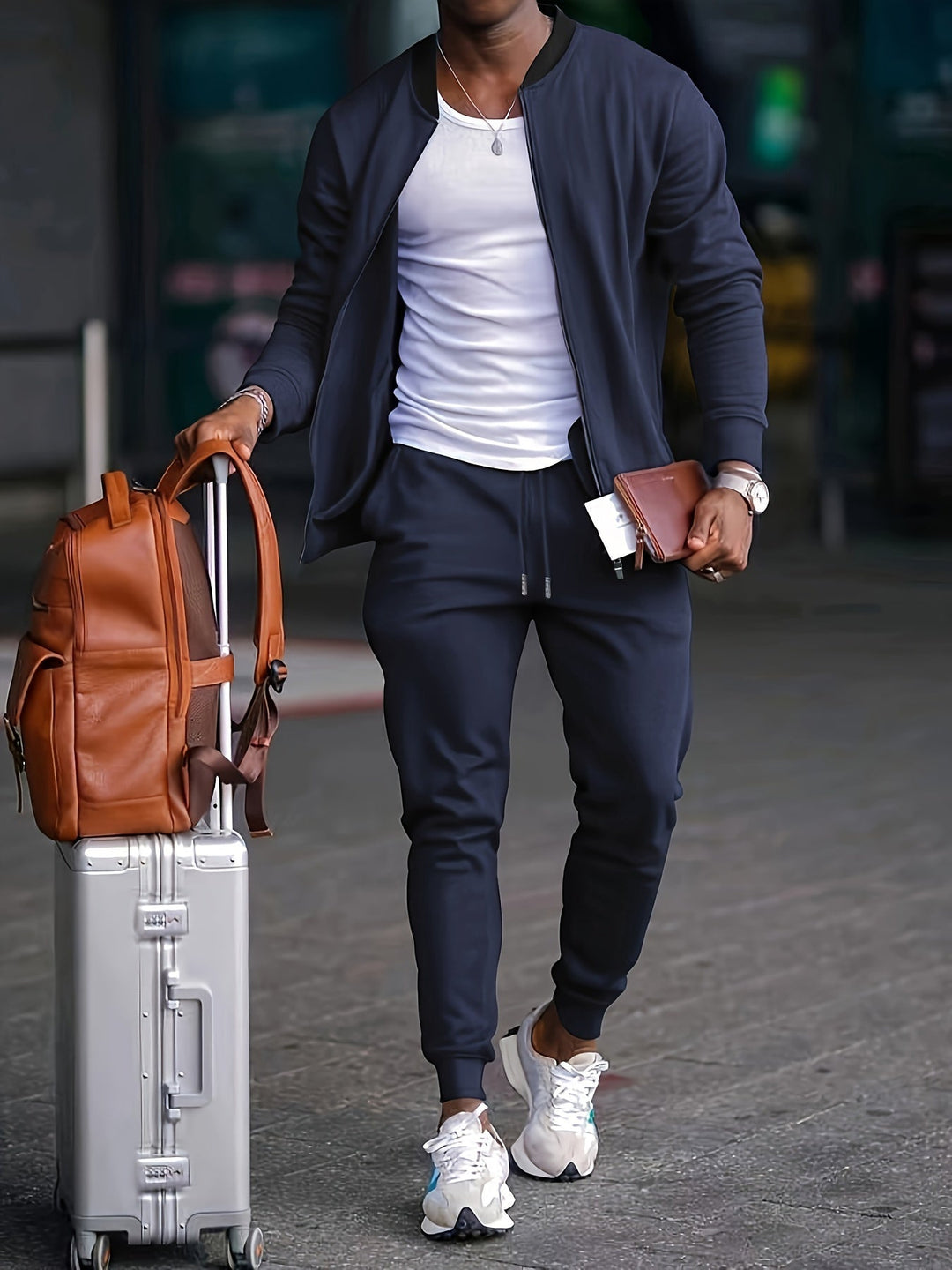 Evan | Men’s Casual Travel Tracksuit with Zipper Jacket