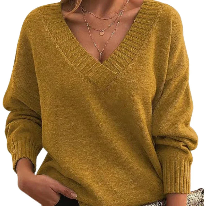 Camille | Women’s V-Neck Loose Fit Sweater
