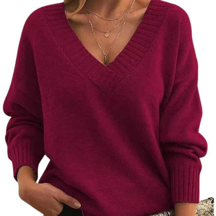 Camille | Women’s V-Neck Loose Fit Sweater
