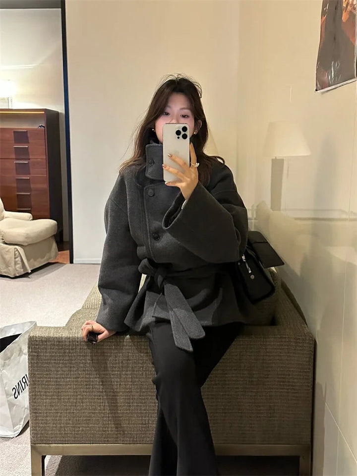 Amelia | Women’s Winter Textured High Collar Coat