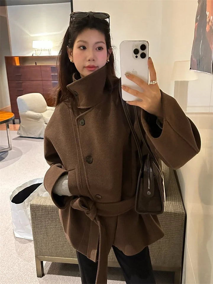 Amelia | Women’s Winter Textured High Collar Coat