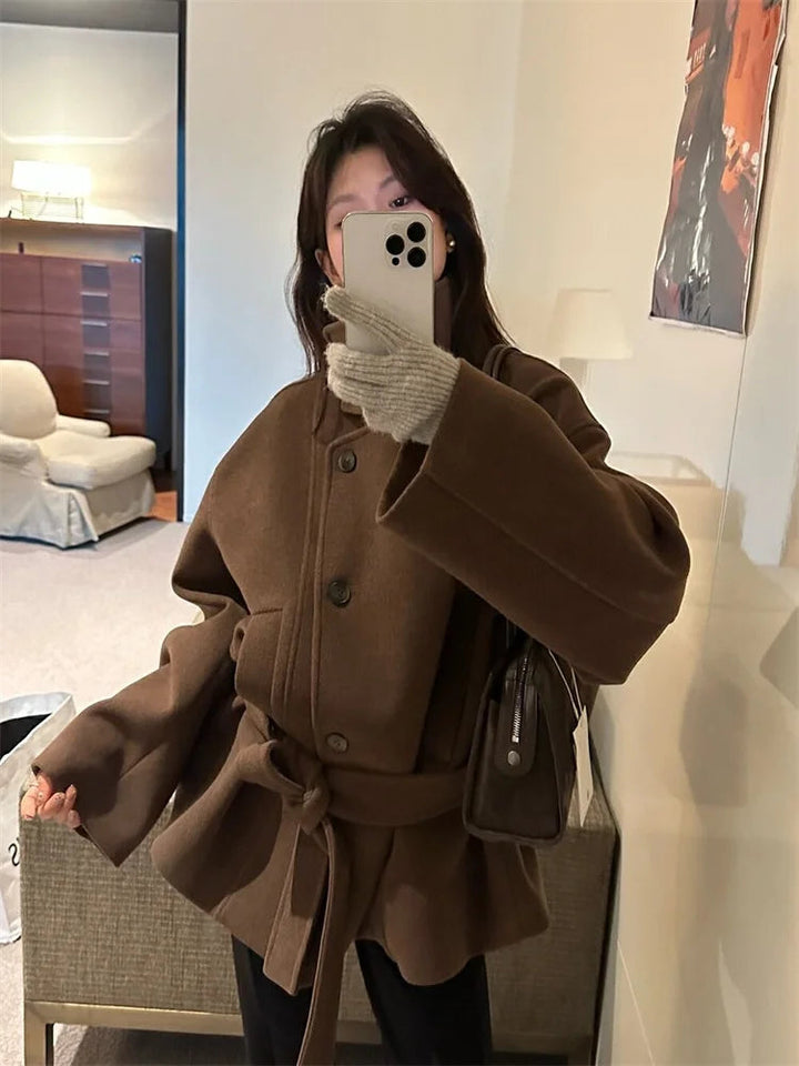 Amelia | Women’s Winter Textured High Collar Coat