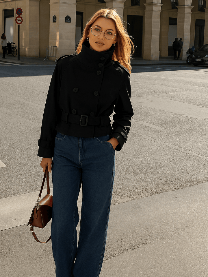 Addison | Women’s Winter Belted Cropped Trench Coat