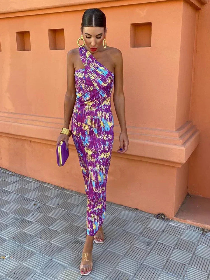 Dakota | Stylish Women’s One-Shoulder Printed Dress