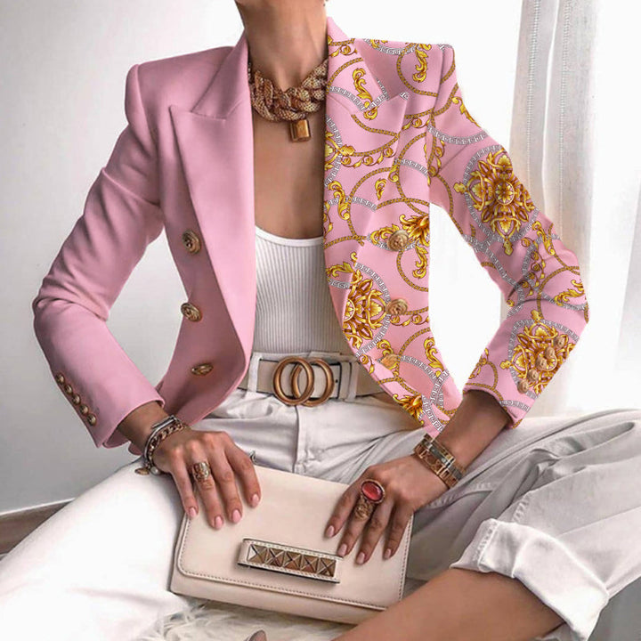 Eleanor | Women’s Contrast Panel Buttoned Work Blazer