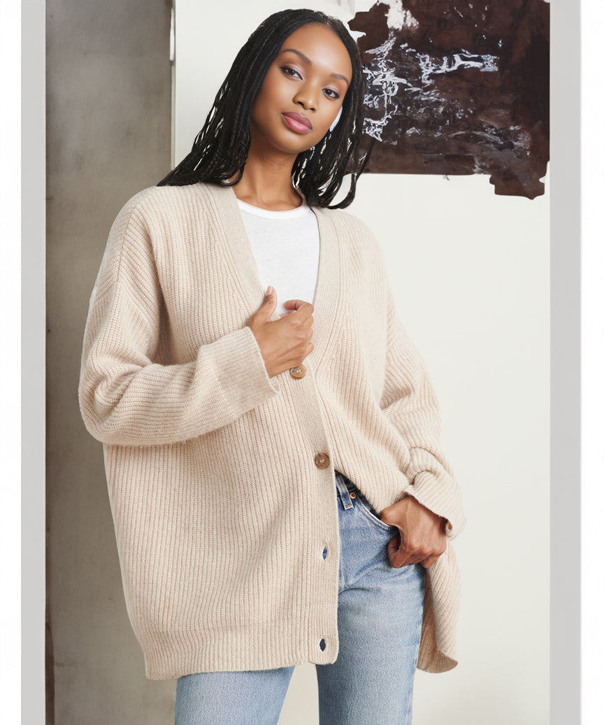 Evelyn | Women’s Winter Knit Casual Button Up  Cardigan