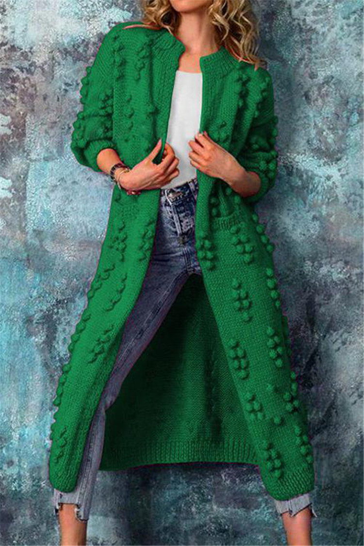Grace | Women’s Long Knit Open Front Textured Cardigan