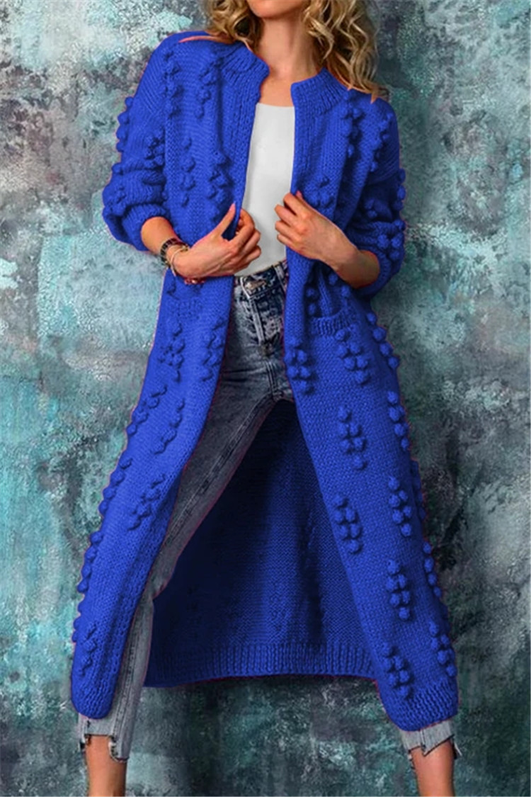 Grace | Women’s Long Knit Open Front Textured Cardigan