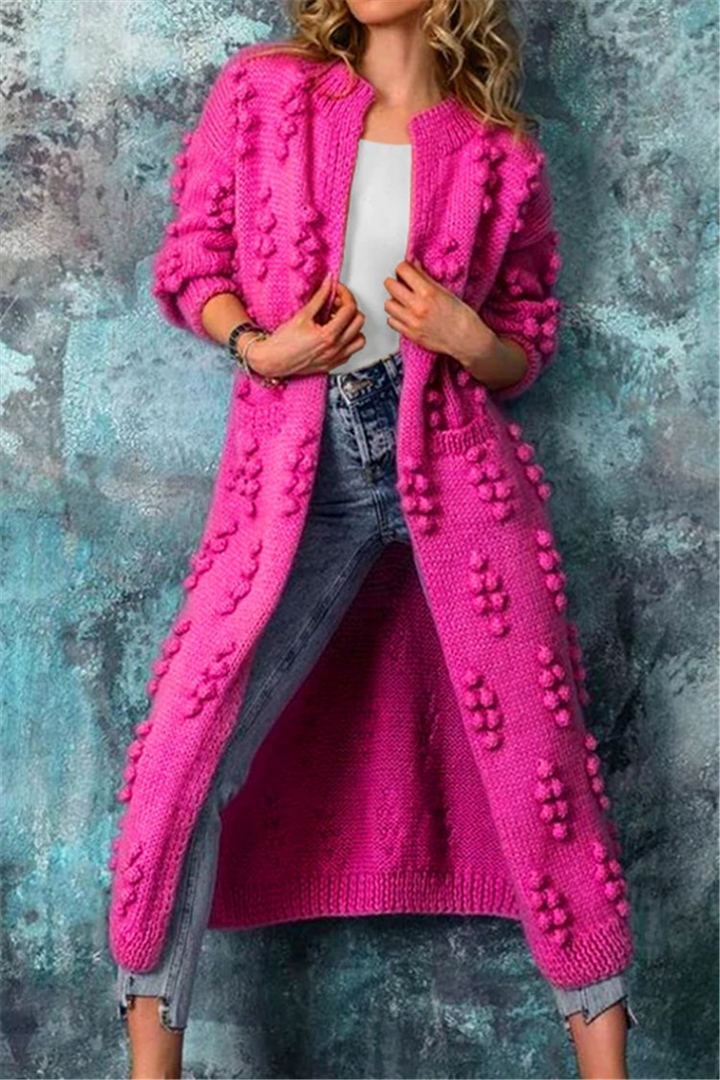 Grace | Women’s Long Knit Open Front Textured Cardigan