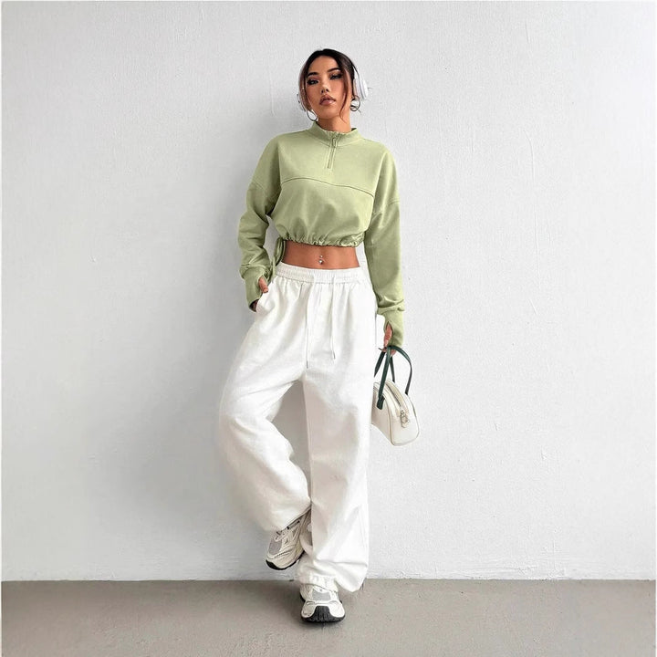 Amelia | Women’s Winter Crop Half-Zip Sweatshirt