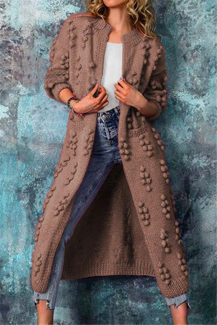 Grace | Women’s Long Knit Open Front Textured Cardigan