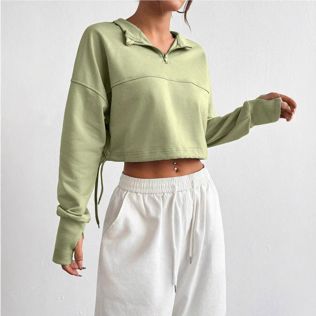 Amelia | Women’s Winter Crop Half-Zip Sweatshirt