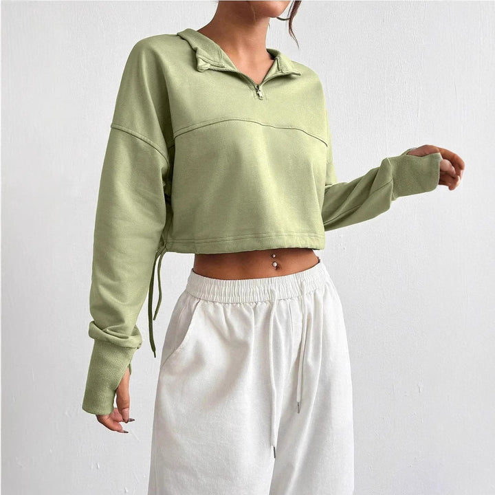 Amelia | Women’s Winter Crop Half-Zip Sweatshirt