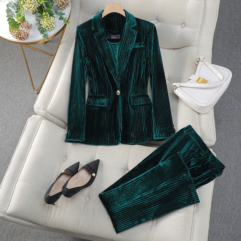 Grace | Women’s Casual Tailored Suit Set with Long Blazer