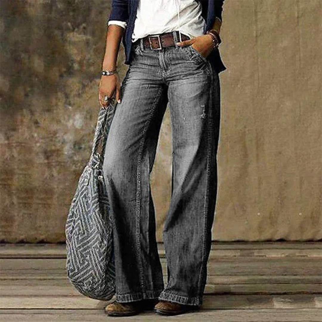 Ruby | Women’s Trendy High-Waisted Wide-Leg Jeans