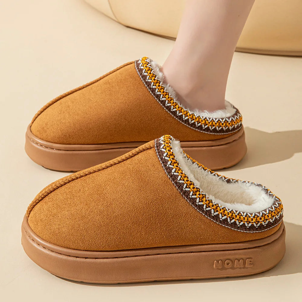 Caroline | Women’s Plush Fur Slip-On Slippers