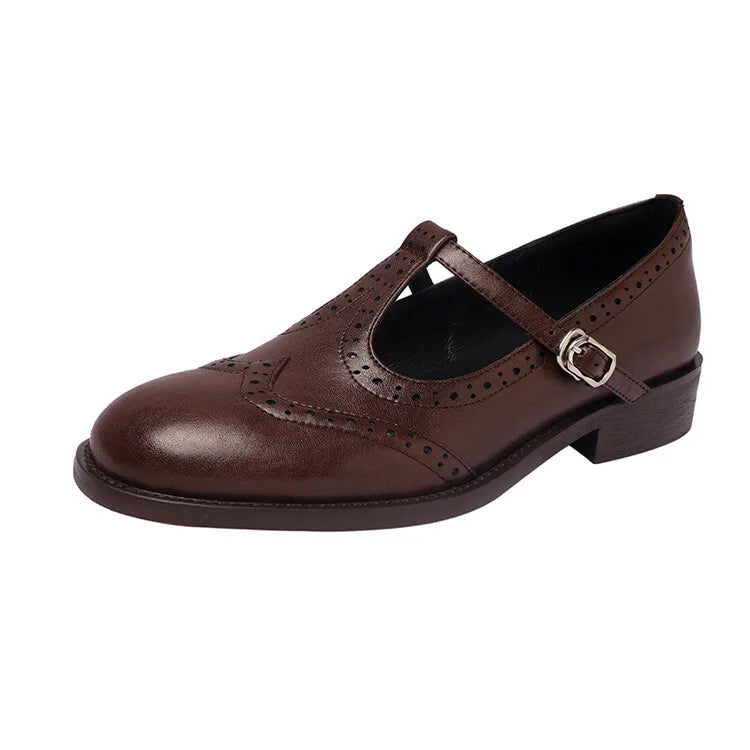 Margaret | Classic Women’s Leather T-Strap Shoes