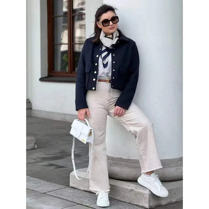 Fiona | Women’s Button-Front Casual Jacket with Pockets