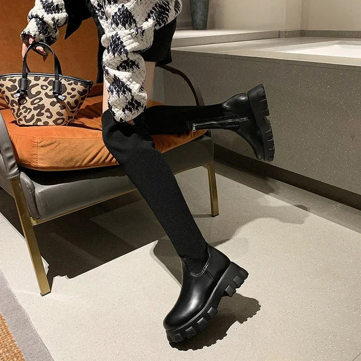 Amelia | Women’s Knee-High Boots with Chunky Sole
