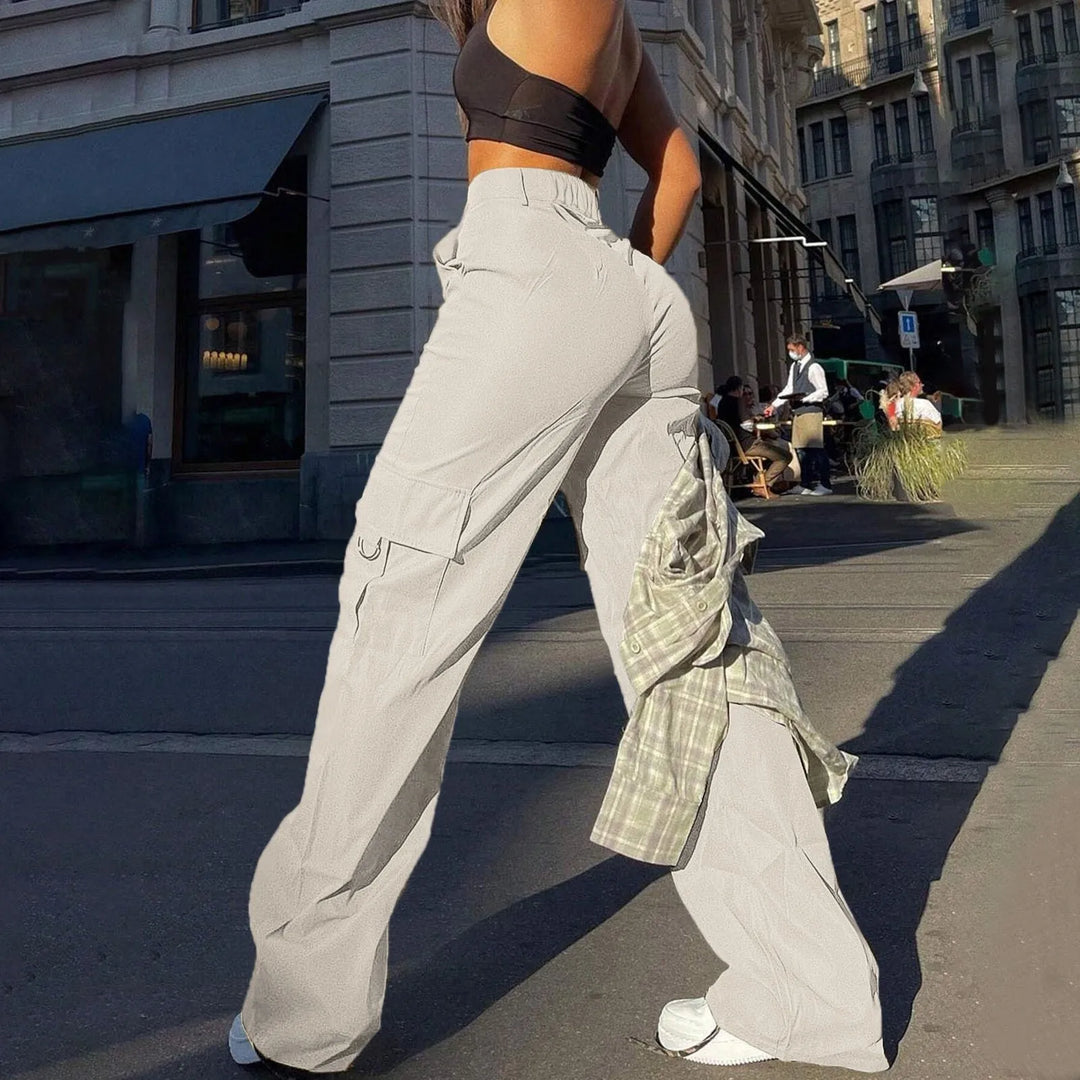 Kate | Women’s High-Waist Wide-Leg Cargo Trousers