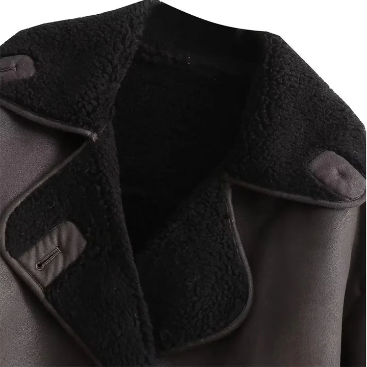 Hazel | Women's Shearling Aviator Jacket