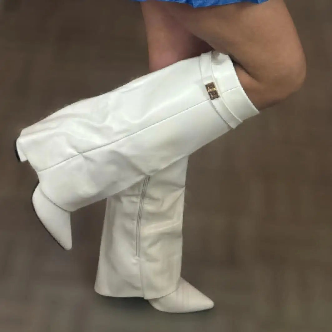 Maya | Women’s Leather Thigh-High Boots with Buckle