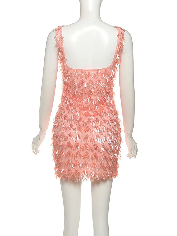 Jenny | Women’s Cocktail Dress with Fringe Feathers