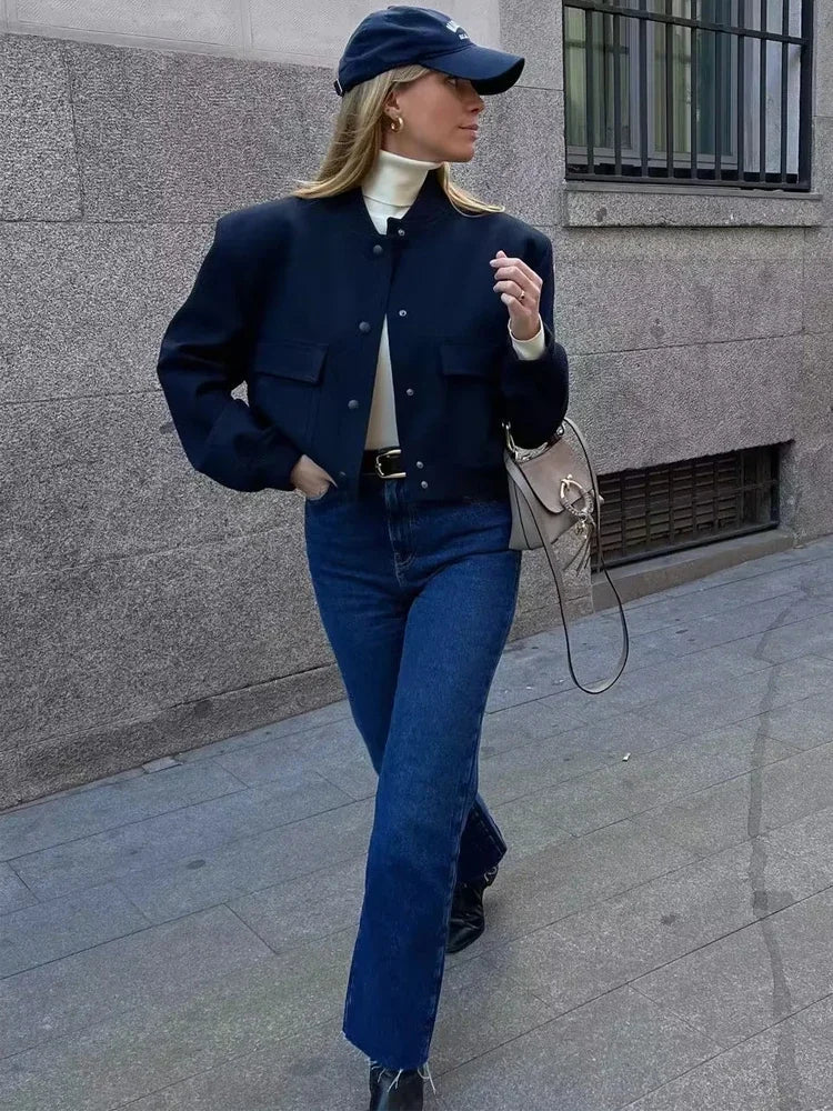 Ella | Women’s Casual Bomber Jacket with Pockets