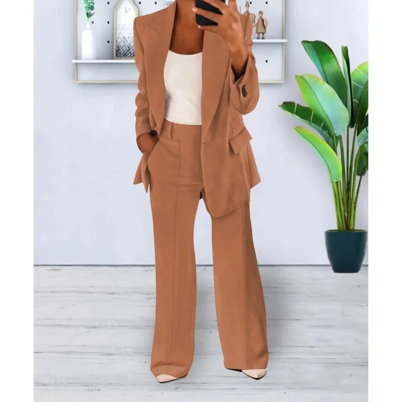 Kayla | Chic Formal Suit Set with Tailored Long Blazer for Women