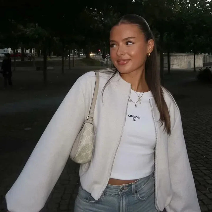 Gabrielle | Women’s Casual Zip-Up Bomber Jacket with Pockets